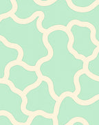 Soft Mint Ivory Organic Pattern Rug