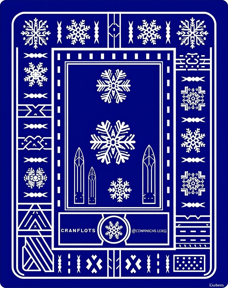 Winter Blue Snowflake Celestial Gateways Rug