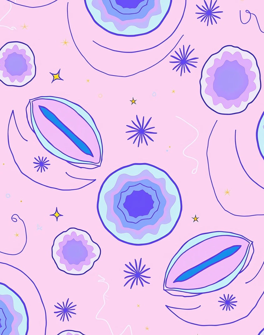 Pink Lavender Violet Abstract Geode Bloom Rug