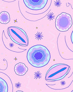 Pink Lavender Violet Abstract Geode Bloom Rug