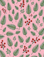 Pink Berry And Fern Botanical Rug