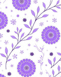 Purple Floral Branches Pattern Rug