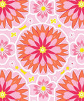 Vibrant Floral Patterned Pink Rug