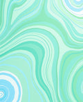 Abstract Swirl Mint Blue Design Rug