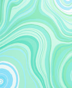 Abstract Swirl Mint Blue Design Rug