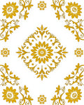 Golden Floral Medallion Decorative Pattern Rug
