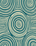 Swirling Teal Geometric Stripe Pattern Rug