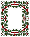 Festive Greenery Red Bowmed Border Rug