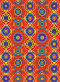 Vibrant Red Floral Medallion Pattern Rug
