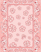 Pink Floral Lace Border Rug