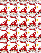 Cute Red Gnome Stars Background Rug