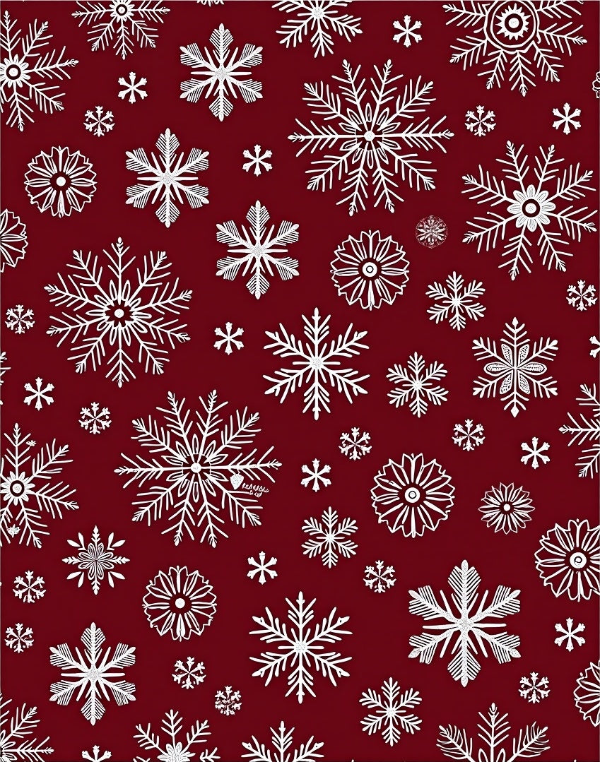 Crimson Snowflake Pattern Design Rug