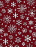 Crimson Snowflake Pattern Design Rug