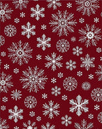 Crimson Snowflake Pattern Design Rug