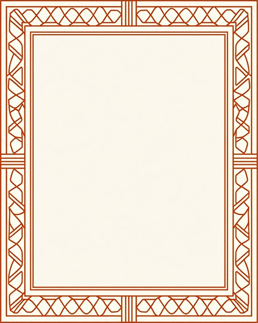 Geometric Lattice Border Design Rug