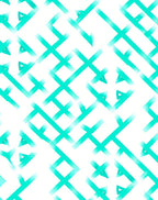 Abstract Aqua Geometric Interlocking Pattern Rug