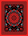 Bold Mandala Patterns Red Black Rug