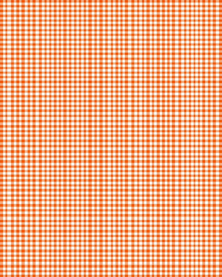 Classic Orange White Gingham Pattern Rug