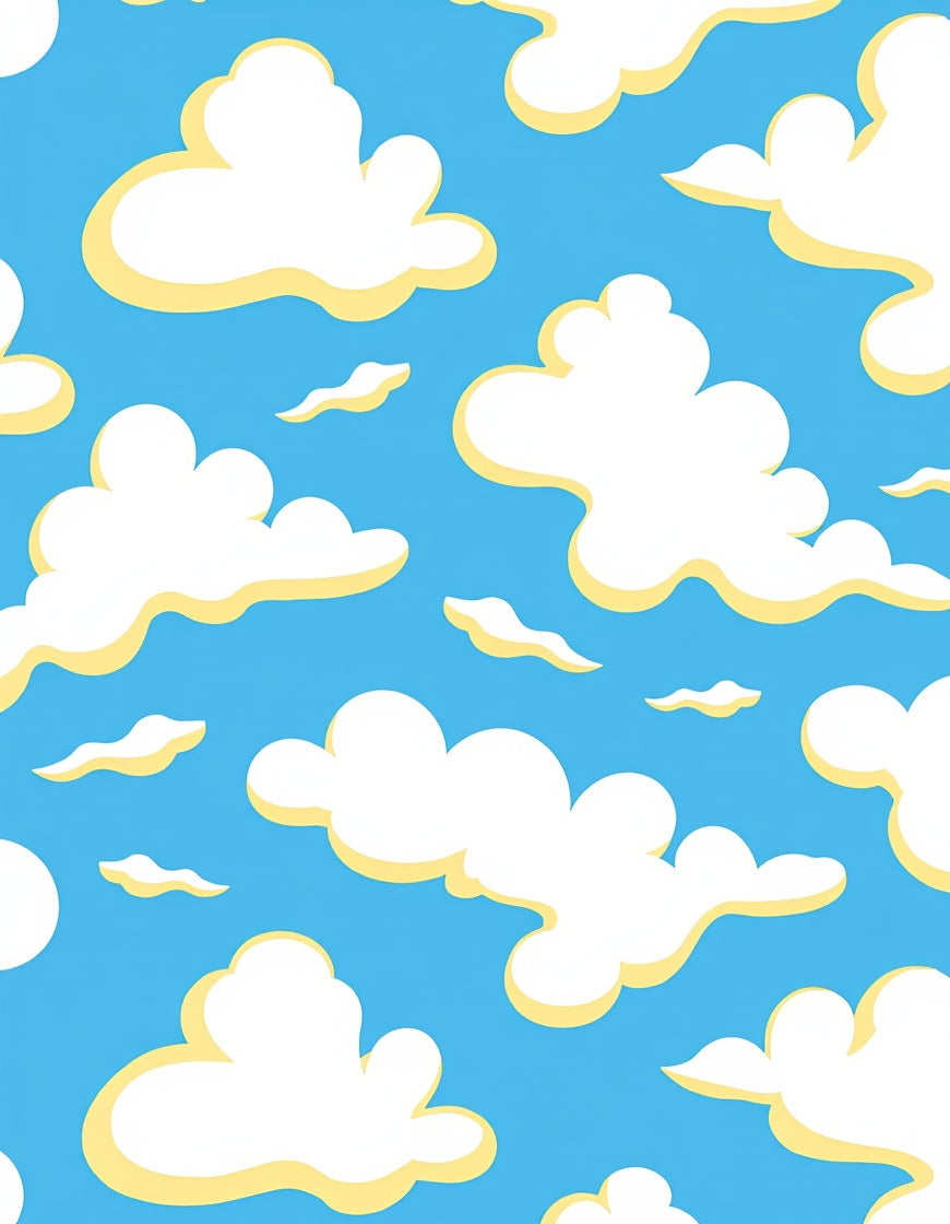 Whimsical Cloud Sky Pattern Rug