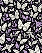 Whimsical Butterfly and Leaf Pattern Rug