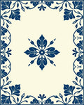 Classic Navy Floral Medallion Design Rug