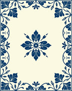Classic Navy Floral Medallion Design Rug