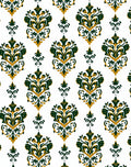 Damask Emerald Gold Pattern Rug