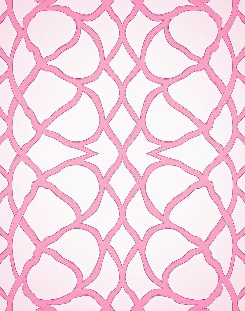 Abstract Pink Woven Geometric Design Rug