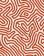 Curving Orange Lines Abstract Pattern Rug