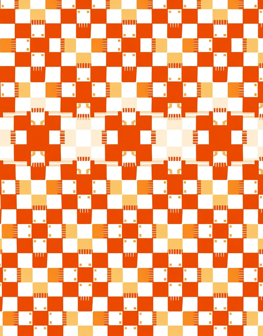 Checkerboard Geometric Pattern Rug