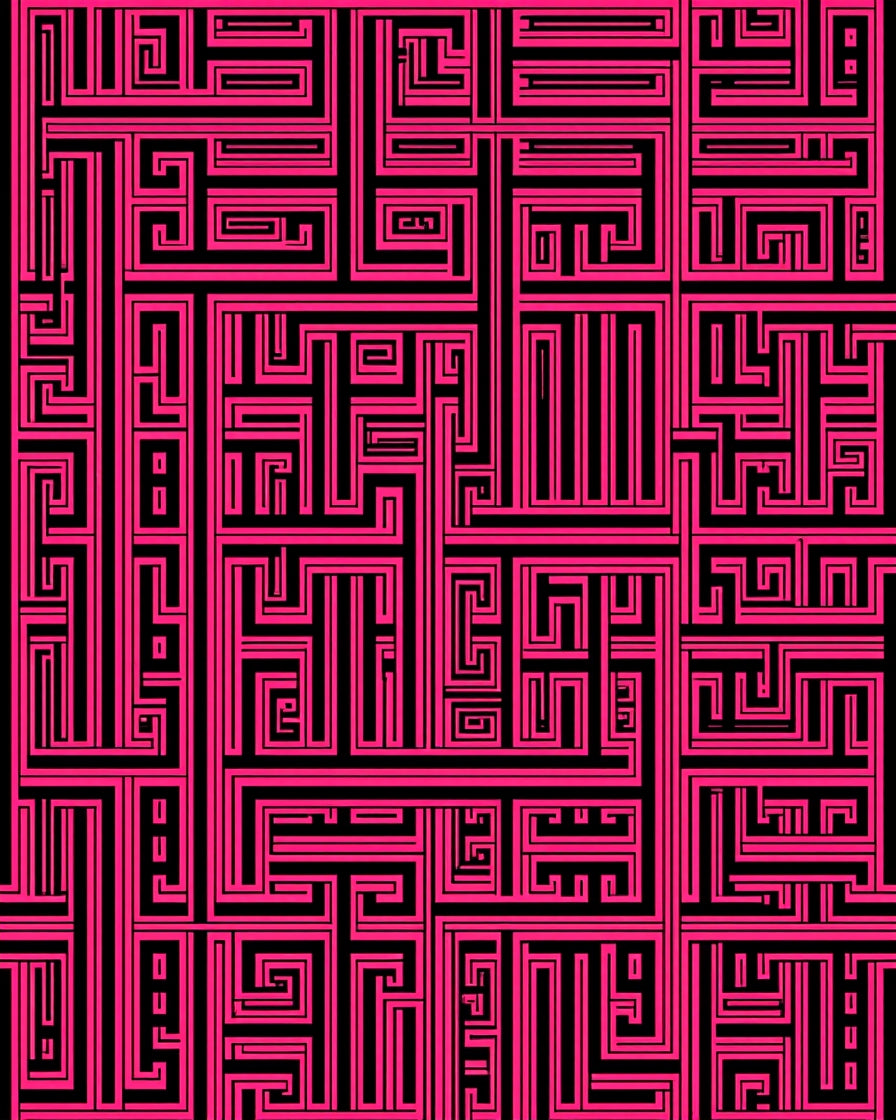 Geometric Maze Design Rug