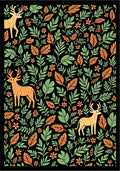Deer Floral Pattern Rug