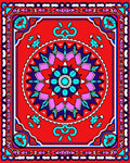 Vibrant Floral Mandala Pattern Rug