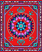 Vibrant Floral Mandala Pattern Rug