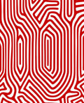 Crimson White Abstract Maze Rug
