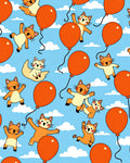Whimsical Cats Balloons Sky Design Rug