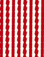 Red White Vertical Silhouette Pattern Rug