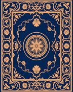 Ornate Floral Border Square Design Rug