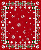 Red Snowflake Festive Pattern Rug