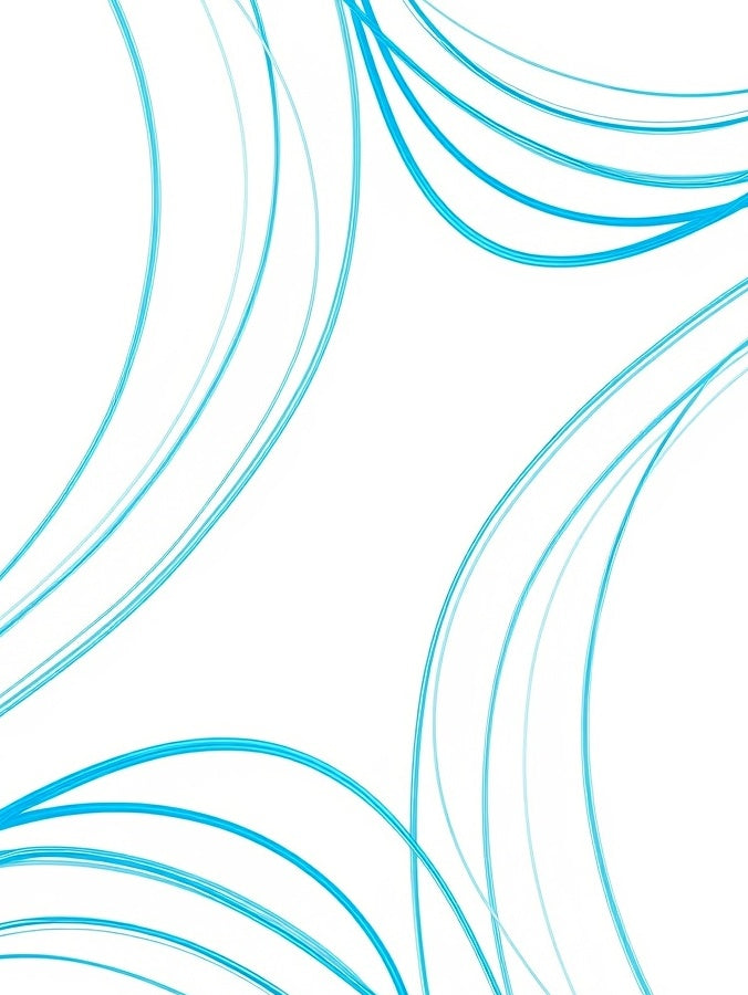 Aqua Swirl Curve Ribbon Composition Rug
