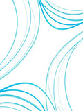 Aqua Swirl Curve Ribbon Composition Rug