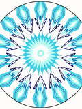 Cool Blue Teal Geometric Mandala Rug