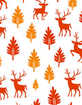 Autumn Deer Foliage Pattern Rug