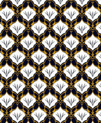 Art Deco Geometric Gold Pattern Rug