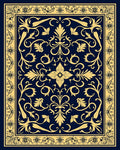 Classic Gold Floral Swirl Rug