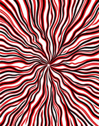Red Black Abstract Flowing Lines Rug