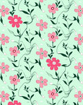 Floral Vines Pink Blossoms Design Rug