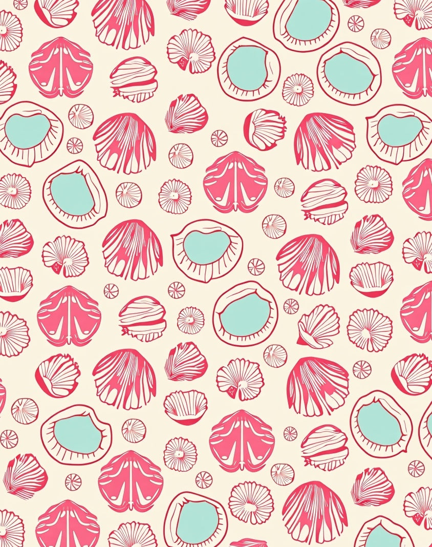 Coral Shells And Coconuts Pattern Rug