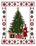 Festive Christmas Tree Santa Patterned Rug