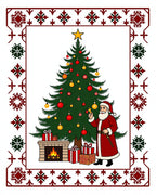 Festive Christmas Tree Santa Patterned Rug